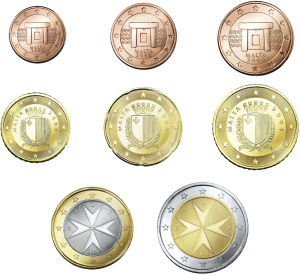 La moneda utilizada en Malta es el euro. Aquí les dejamos una fotografía de todas las monedas para irse familiarizando con ellas.